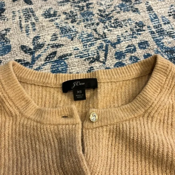 J. Crew Camel Colors Cardigan with Jewel Buttons Size XS - Picture 3 of 3